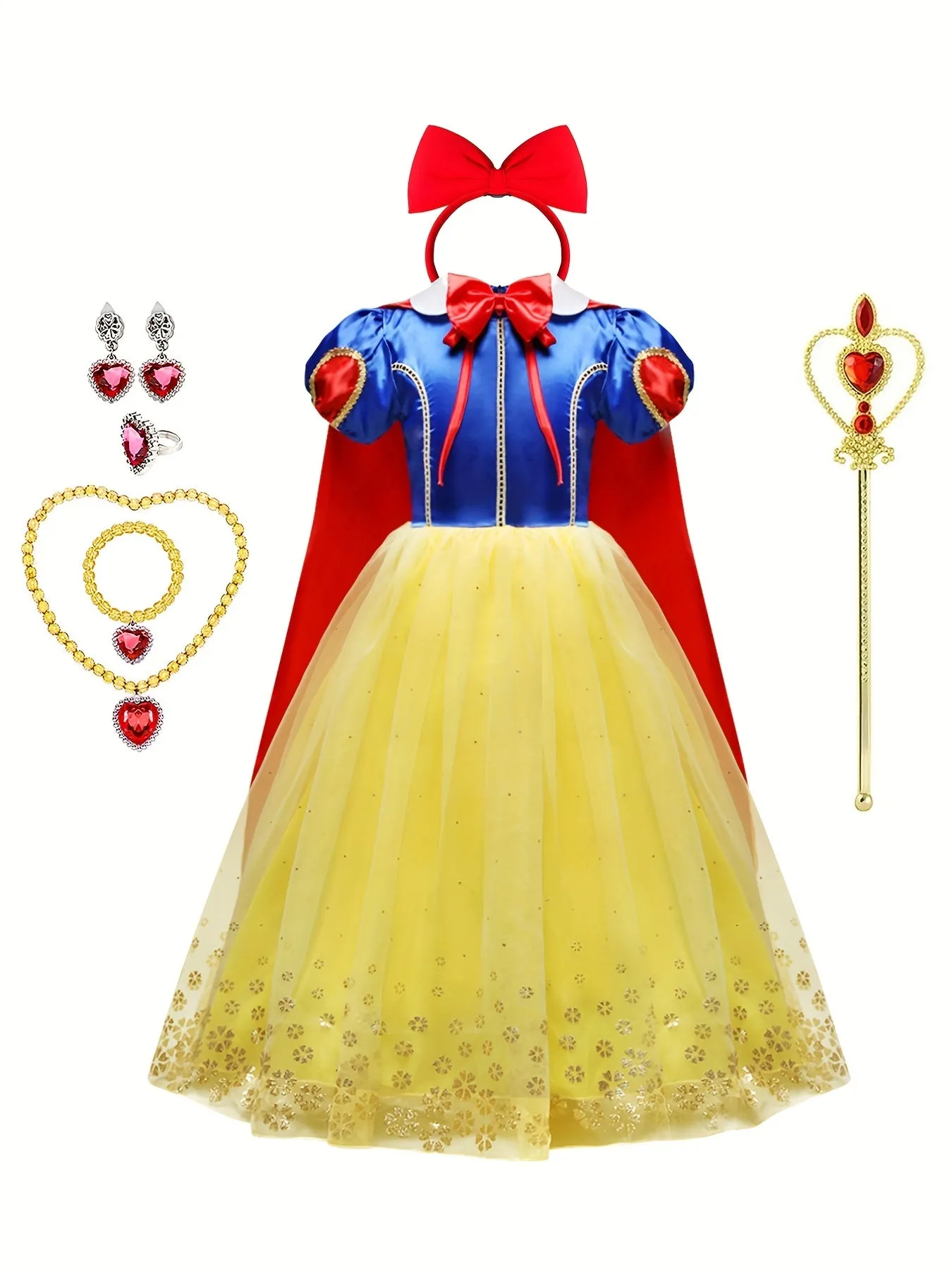 Enchanting Snow Princess Dress Costume with Accessories for Girls