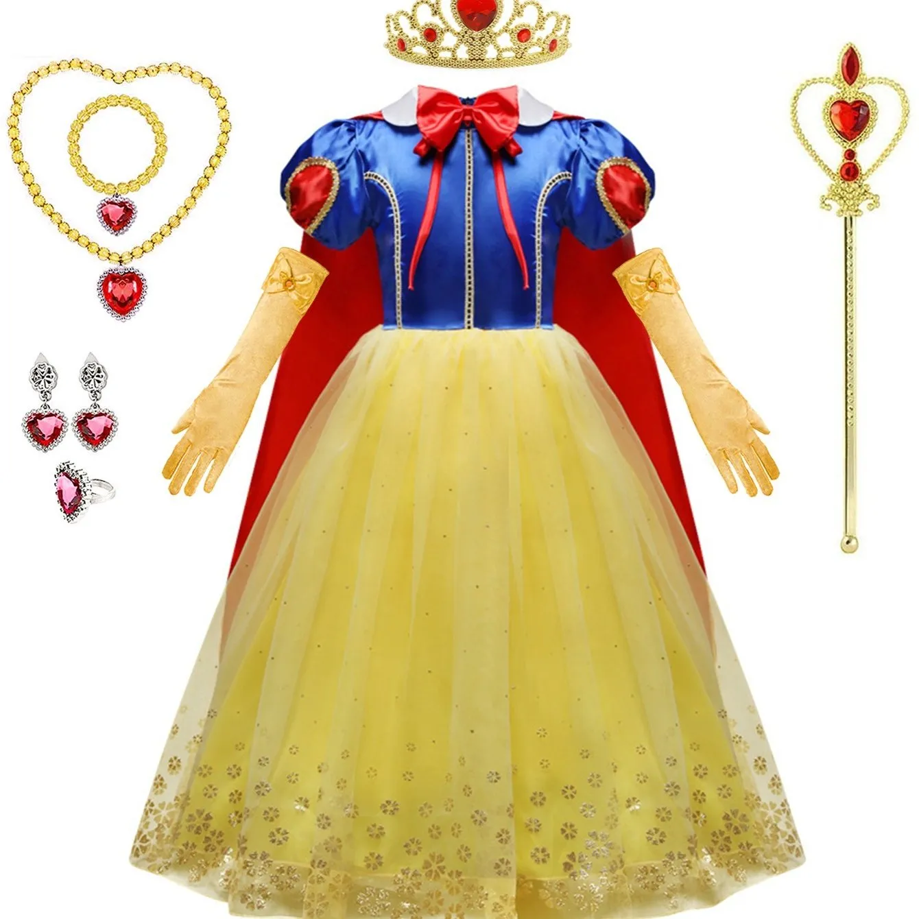 Enchanting Snow Princess Dress Costume with Accessories for Girls