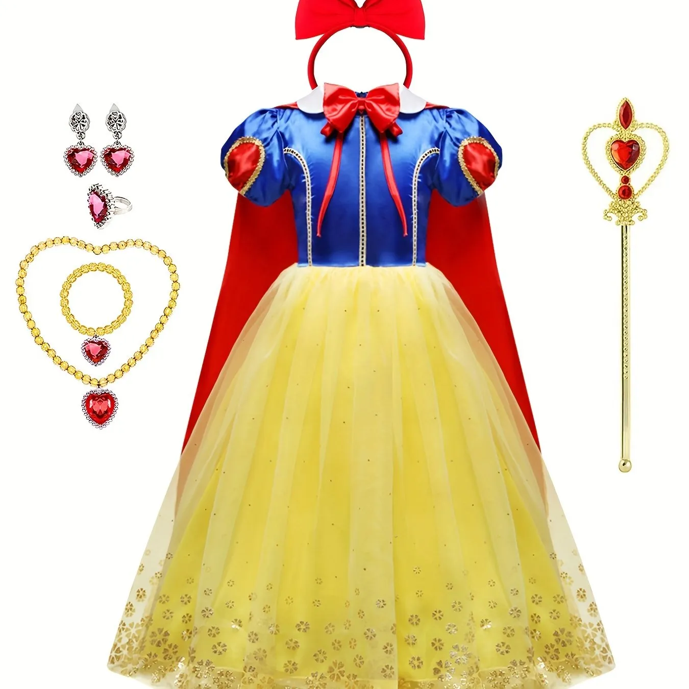 Enchanting Snow Princess Dress Costume with Accessories for Girls