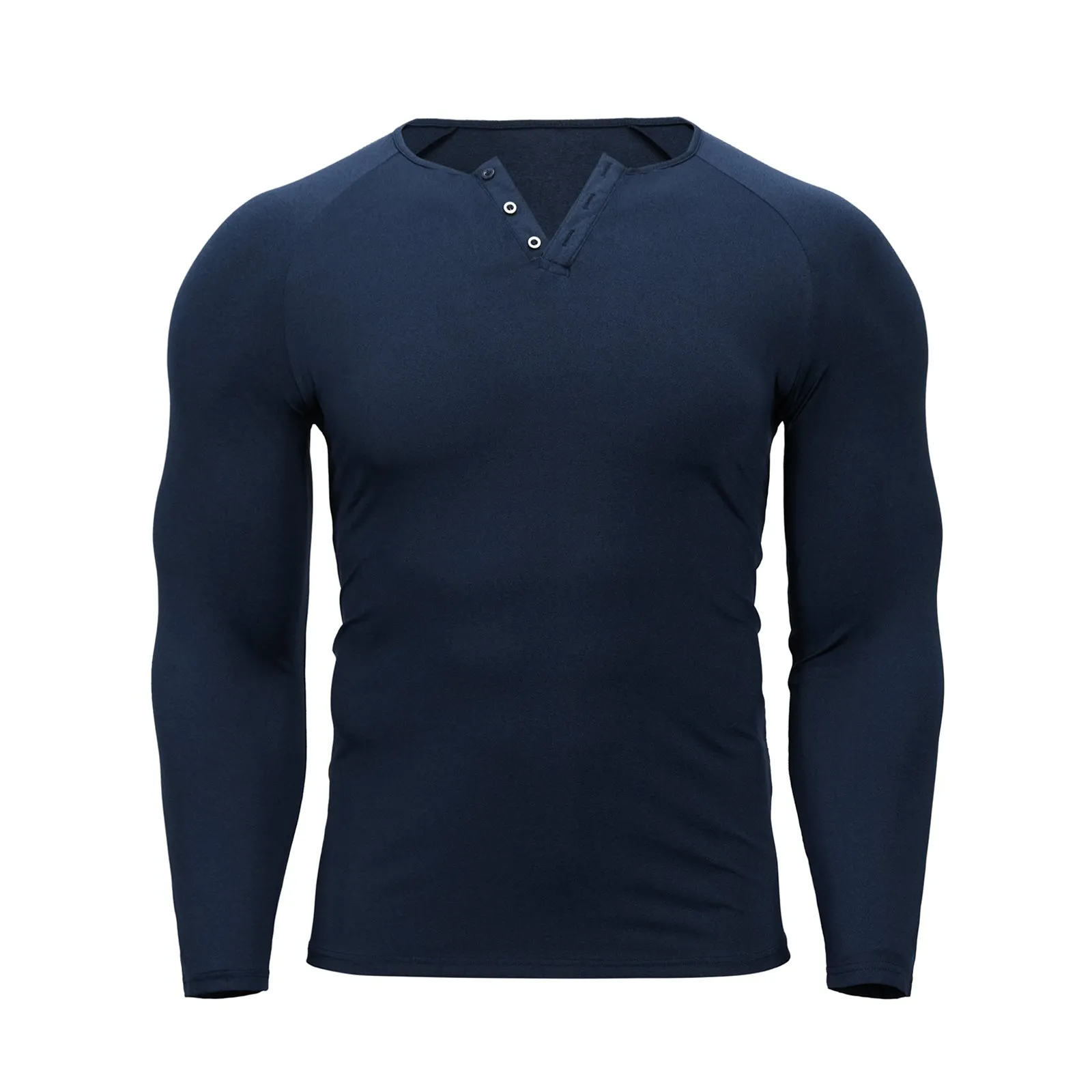 ESSENTIALS BUTTON HENLEY QUICK DRY LONG SLEEVE HENLEY SHIRT