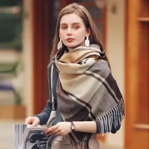 Fashion plaid cashmere scarf