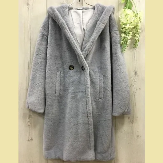 Faux Fur soft Hooded Coat