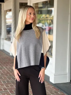 Favorite Colorblock Poncho Sweater