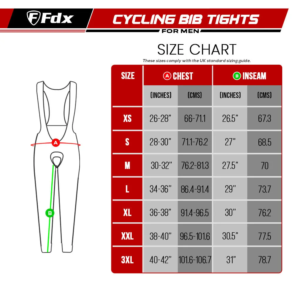 Fdx Equin Men's & Boy's Red Thermal Padded Cycling Bib Tights