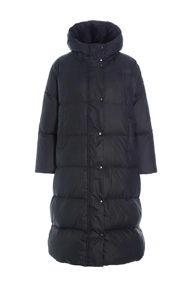 Feather Down Oversize Black Puffer Coat