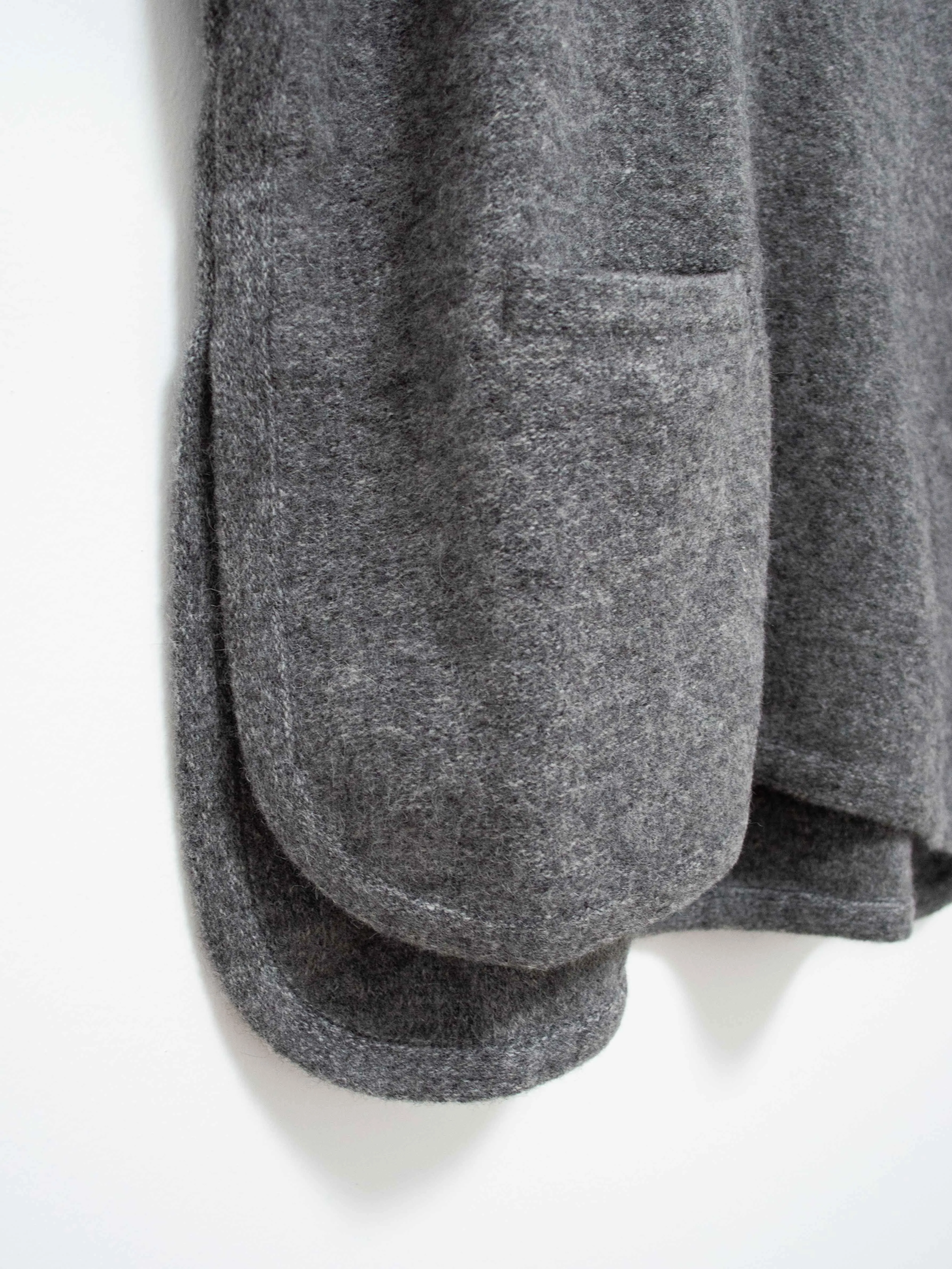 Felt Wool Knit Poncho - Charcoal