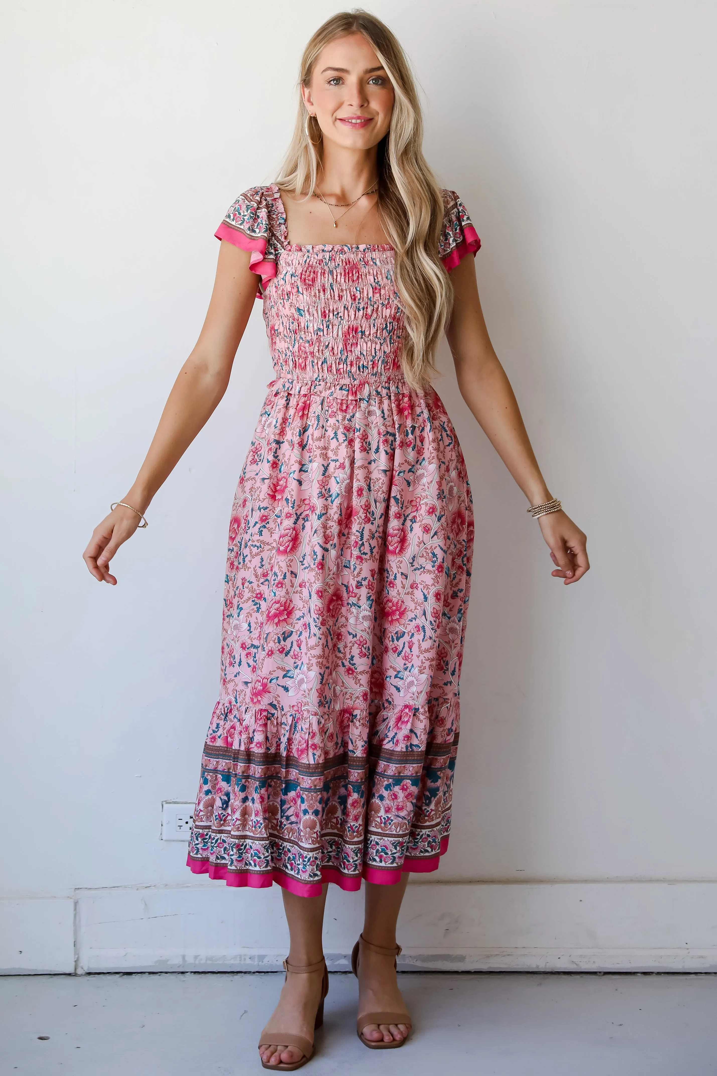 FINAL SALE - Darling Behavior Blush Floral Maxi Dress