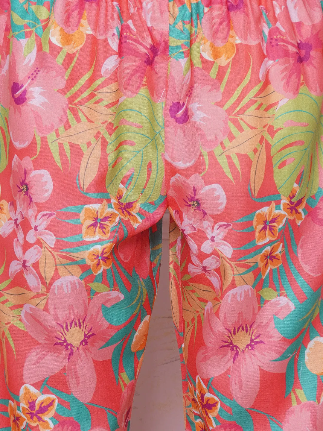 Floral Printed Tunic With Trousers