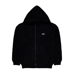 Fluffy Zip Up Parka Black