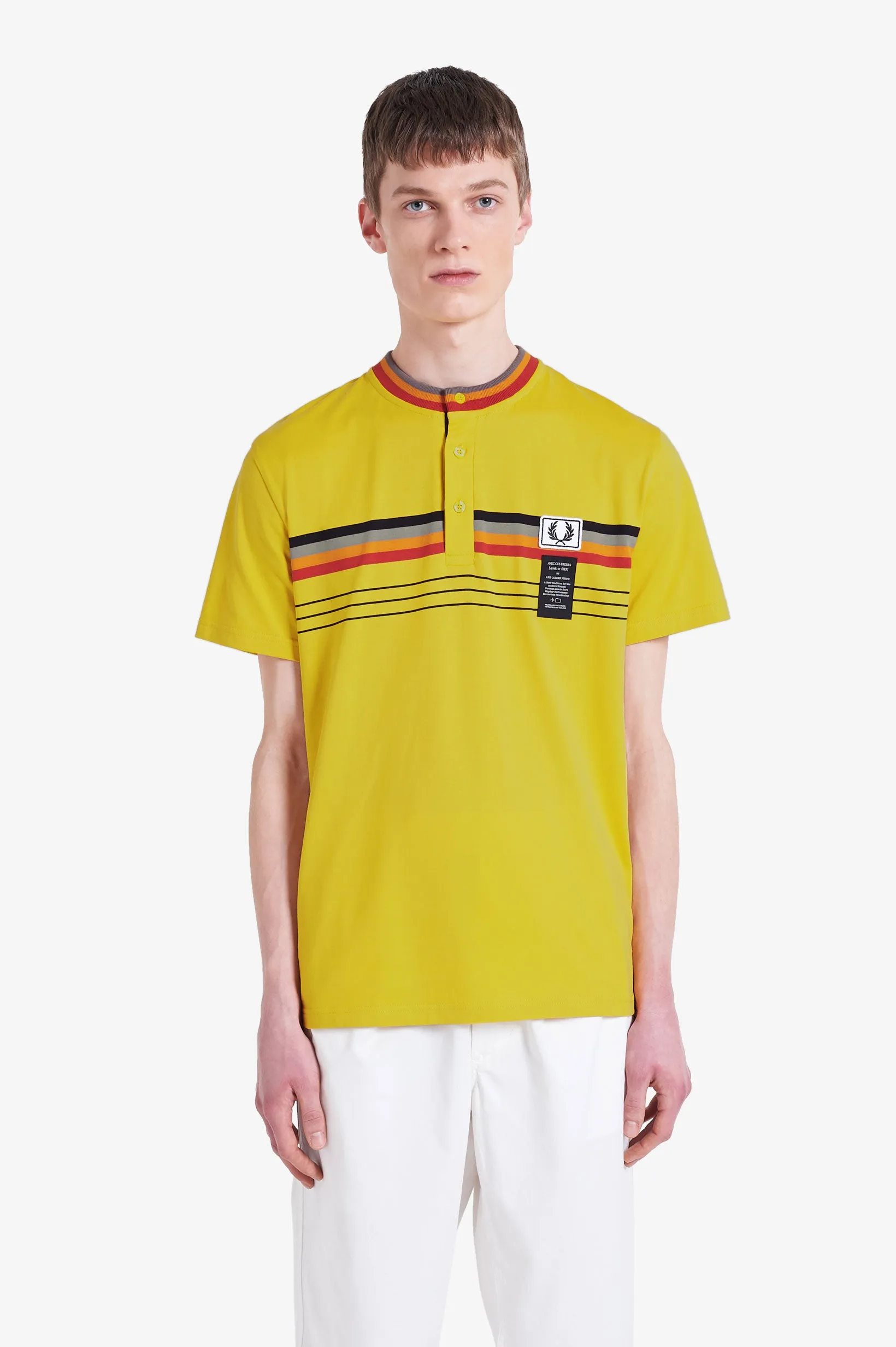 Fred Perry x Art Comes First Striped Henley T-Shirt