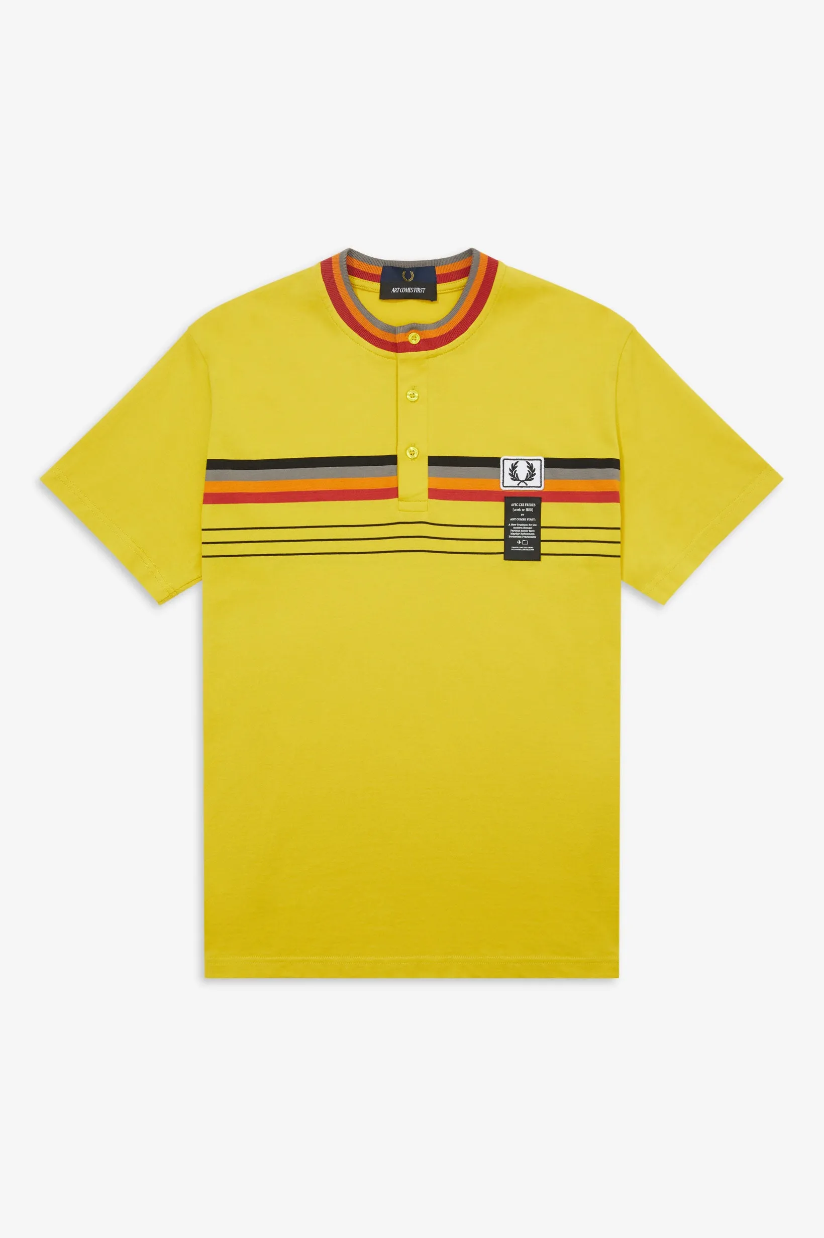 Fred Perry x Art Comes First Striped Henley T-Shirt