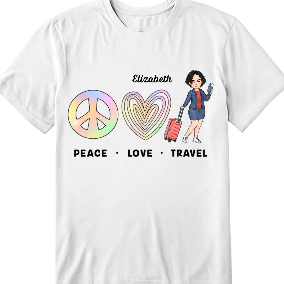 Friends - Peace Love Travel - Personalized Unisex T-shirt, Hoodie, Sweatshirt