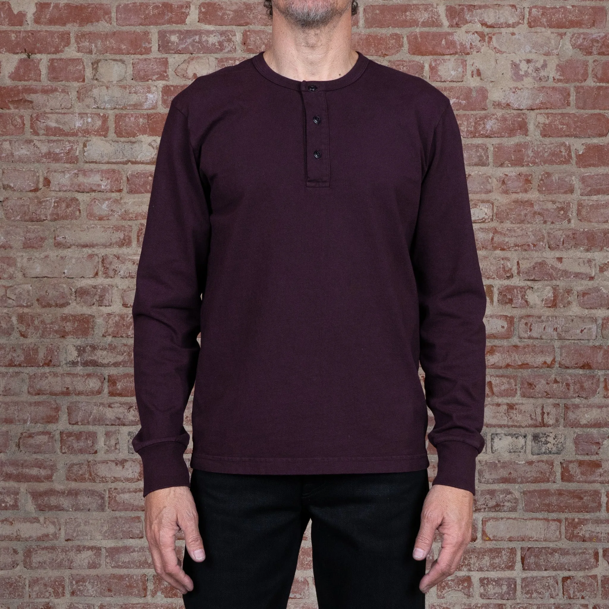 Glory Days Long Sleeve Heavyweight Henley - Oxblood