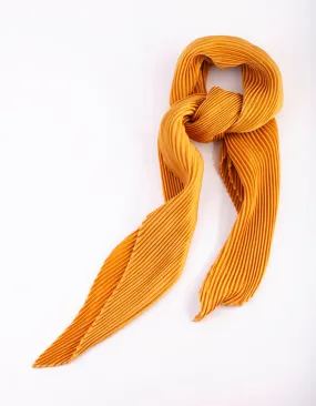 Gold Pleated Satin Bandana Hair Scarf