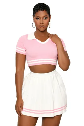 Good Game Skirt Set (Pink)-FINAL SALE