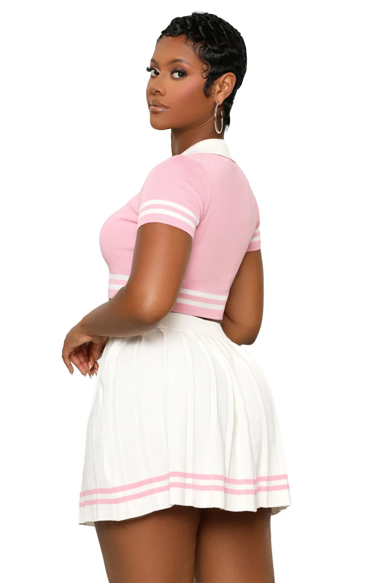 Good Game Skirt Set (Pink)-FINAL SALE