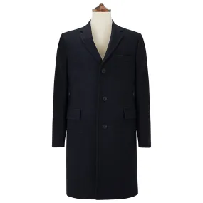 Granard Navy Tonal Check Coat