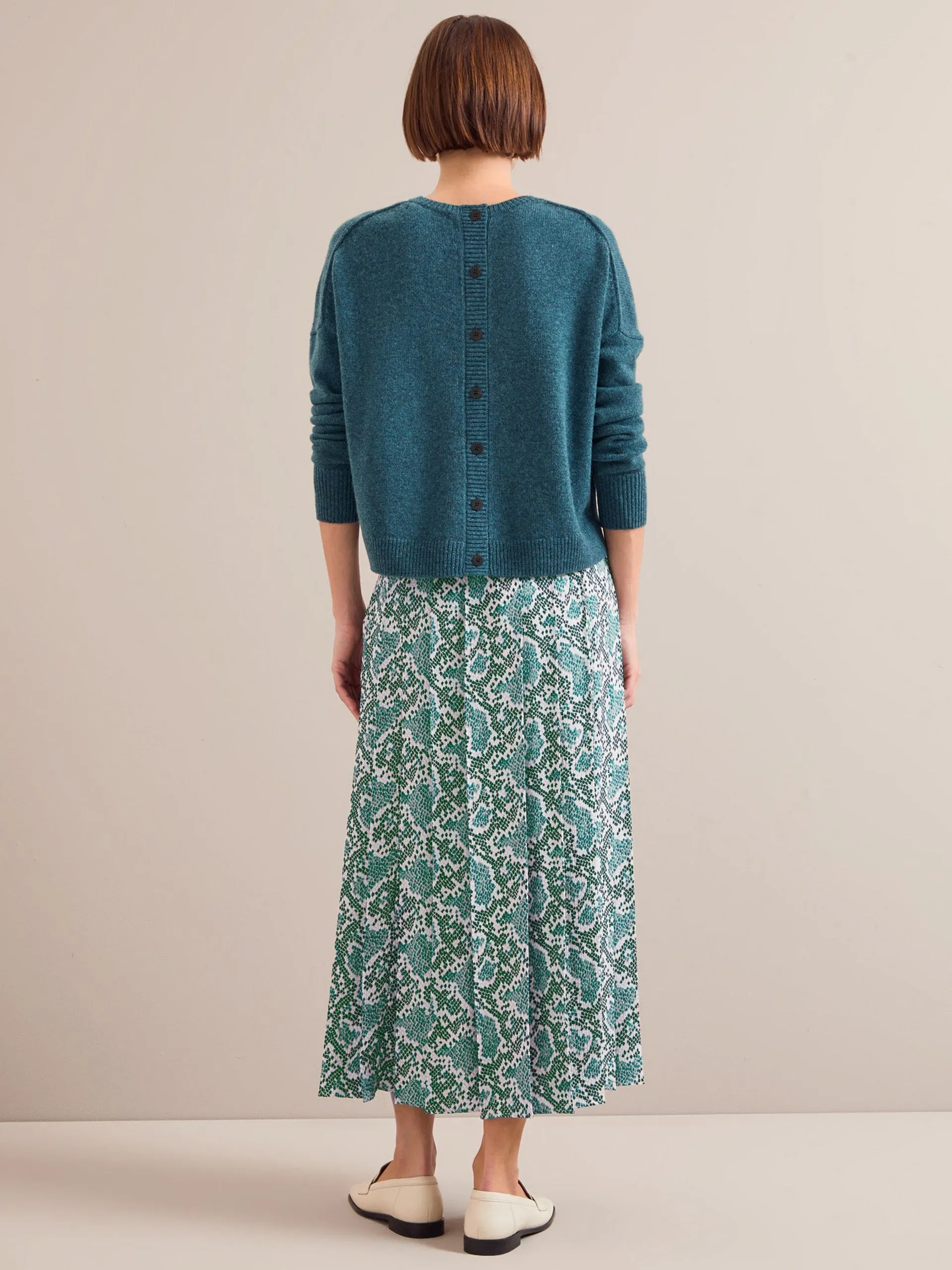 Green snakeskin print Sienna maxi skirt