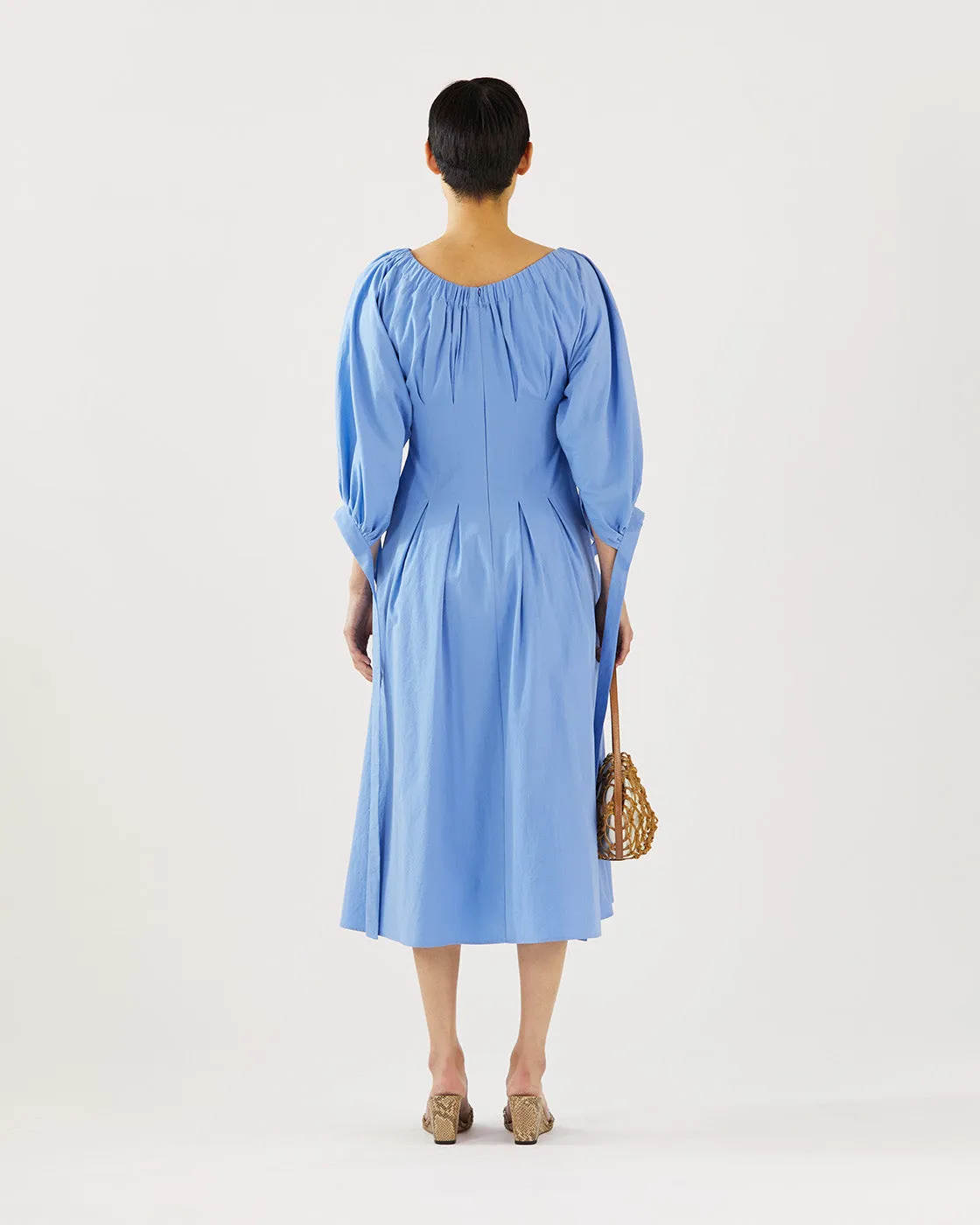 Greta Dress Organic Cotton Blue