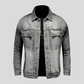 Grey vintage men's denim jacket