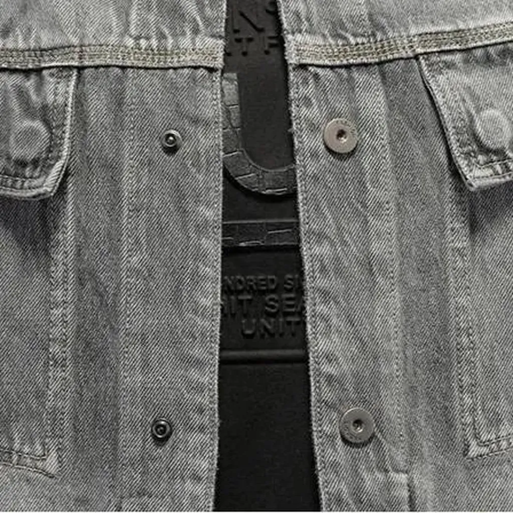 Grey vintage men's denim jacket