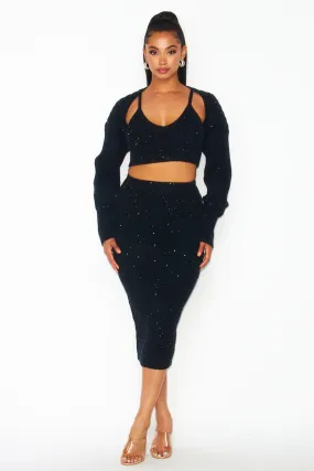 Hot & Delicious Women's Sequin Knit Sweater