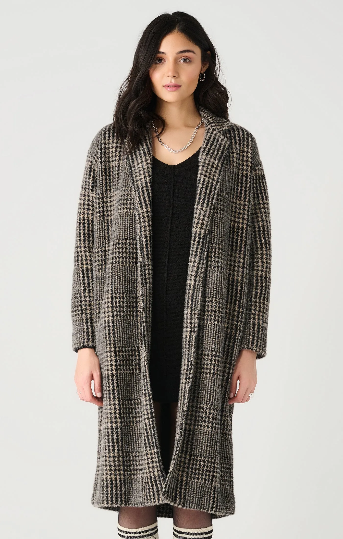 Houndstooth Knit Coat (Dex) (Plus)