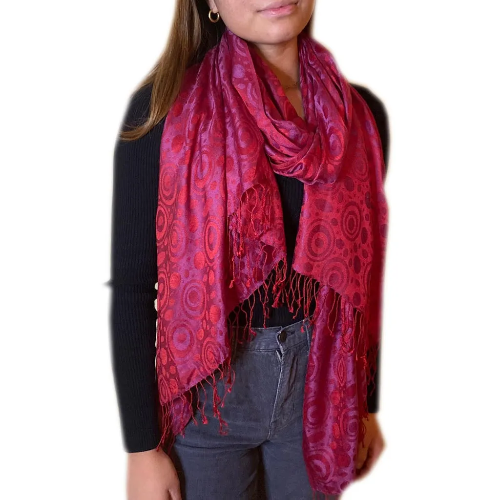 India Fuchsia Pink Silk Scarf