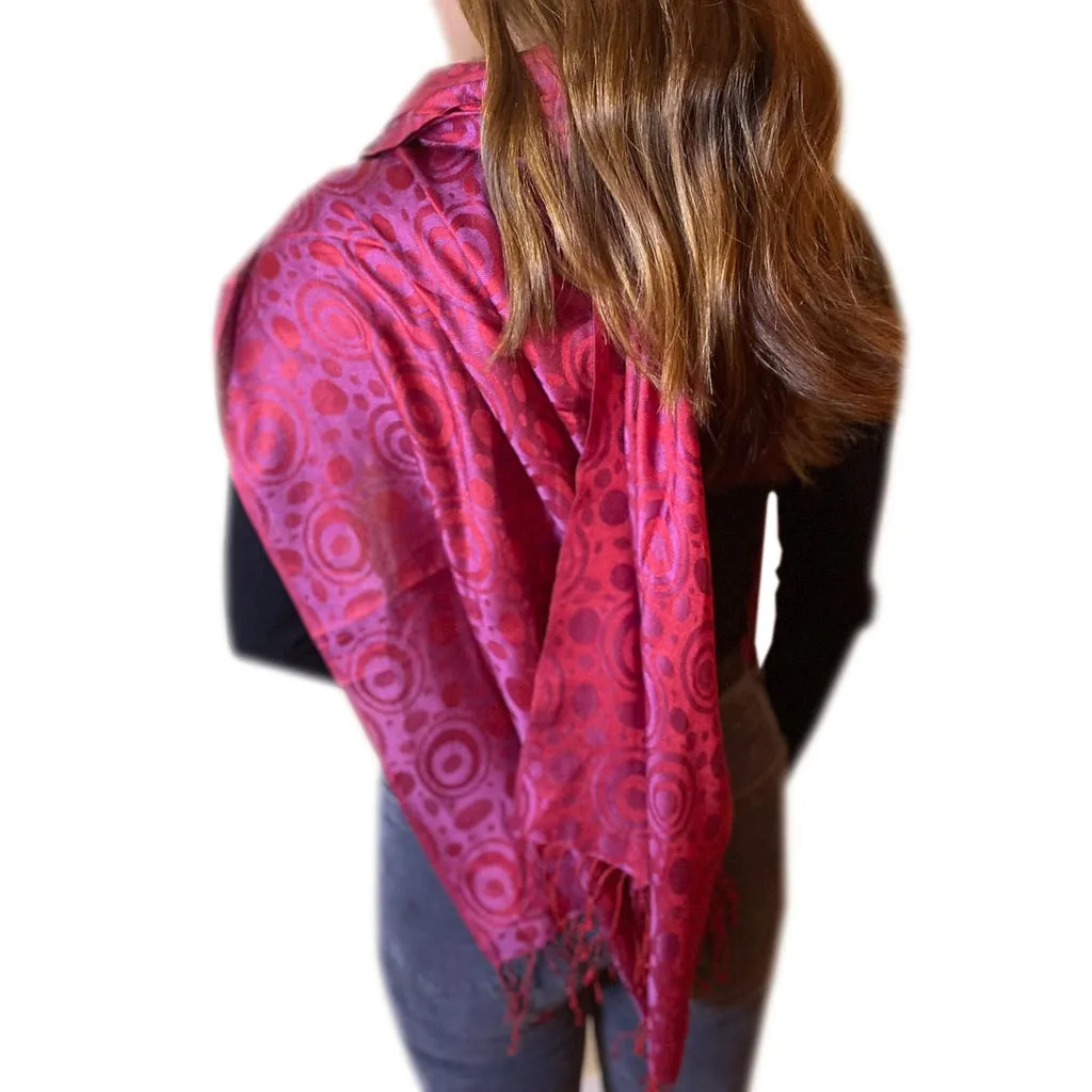 India Fuchsia Pink Silk Scarf