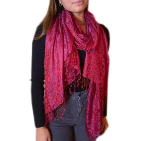 India Fuchsia Pink Silk Scarf