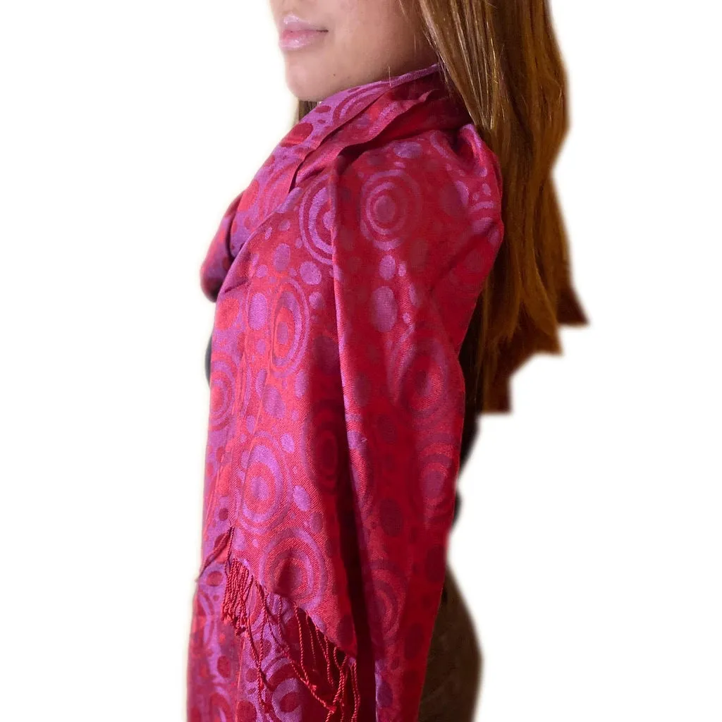 India Fuchsia Pink Silk Scarf