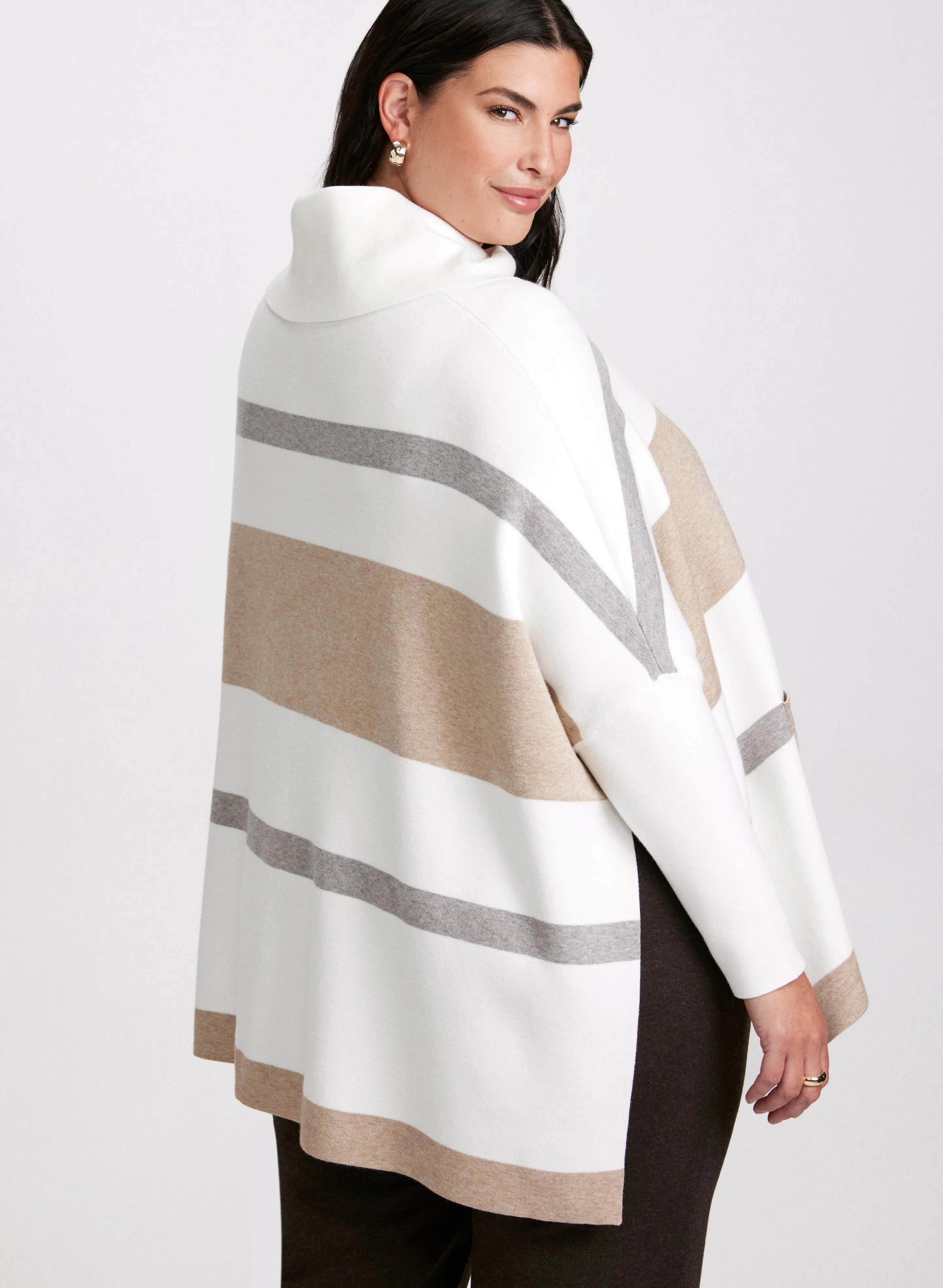 Joseph Ribkoff - Striped Poncho Sweater