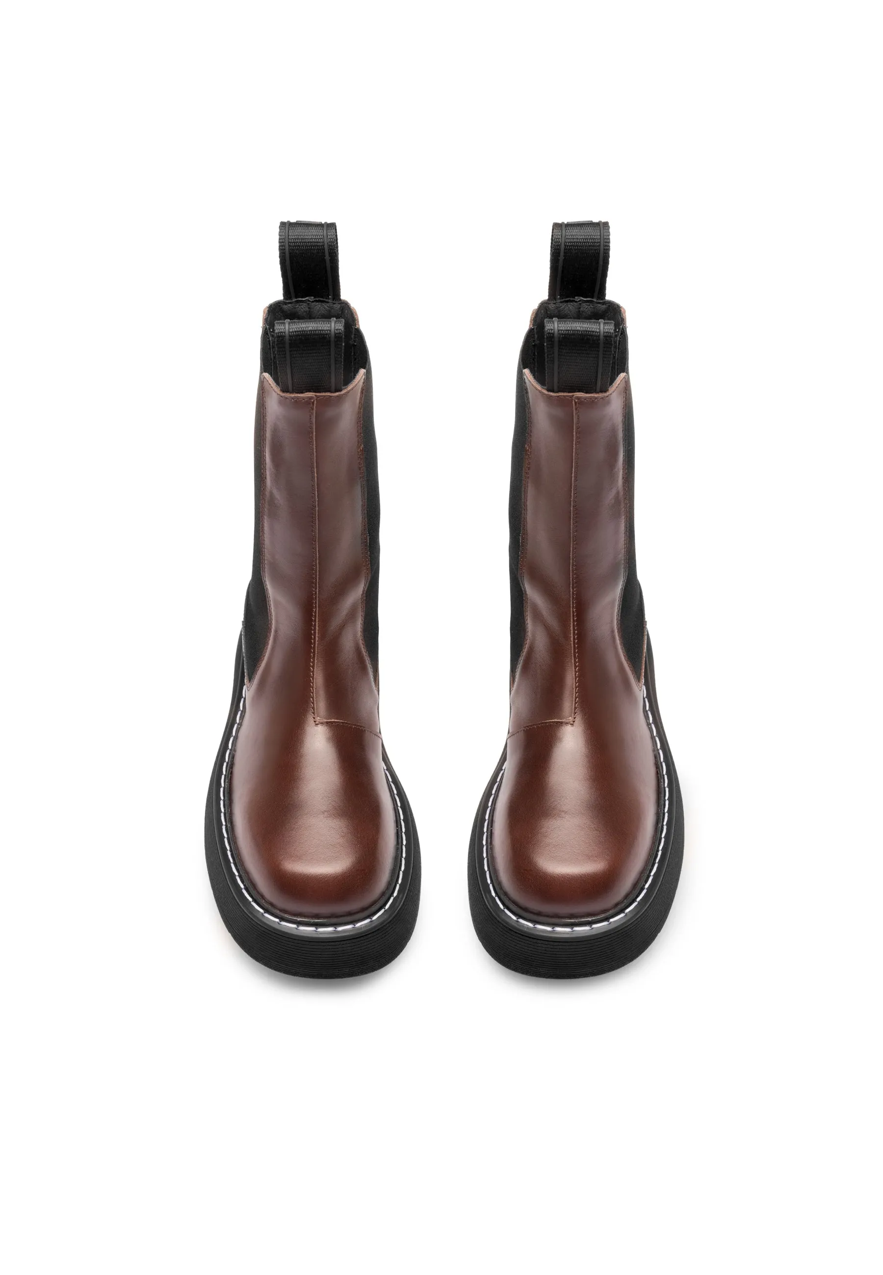 Joy Dark Brown High Chelsea Boots