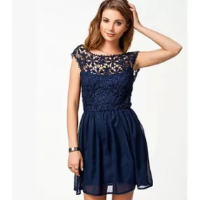 Ketty More Women Halter Style Sleeveless Lace Decorated Dress-KMWD251