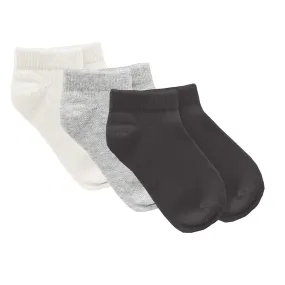 Kickee Pants Ankle Socks Set of 3 ~ Midnight, Natural and Heathered Mist