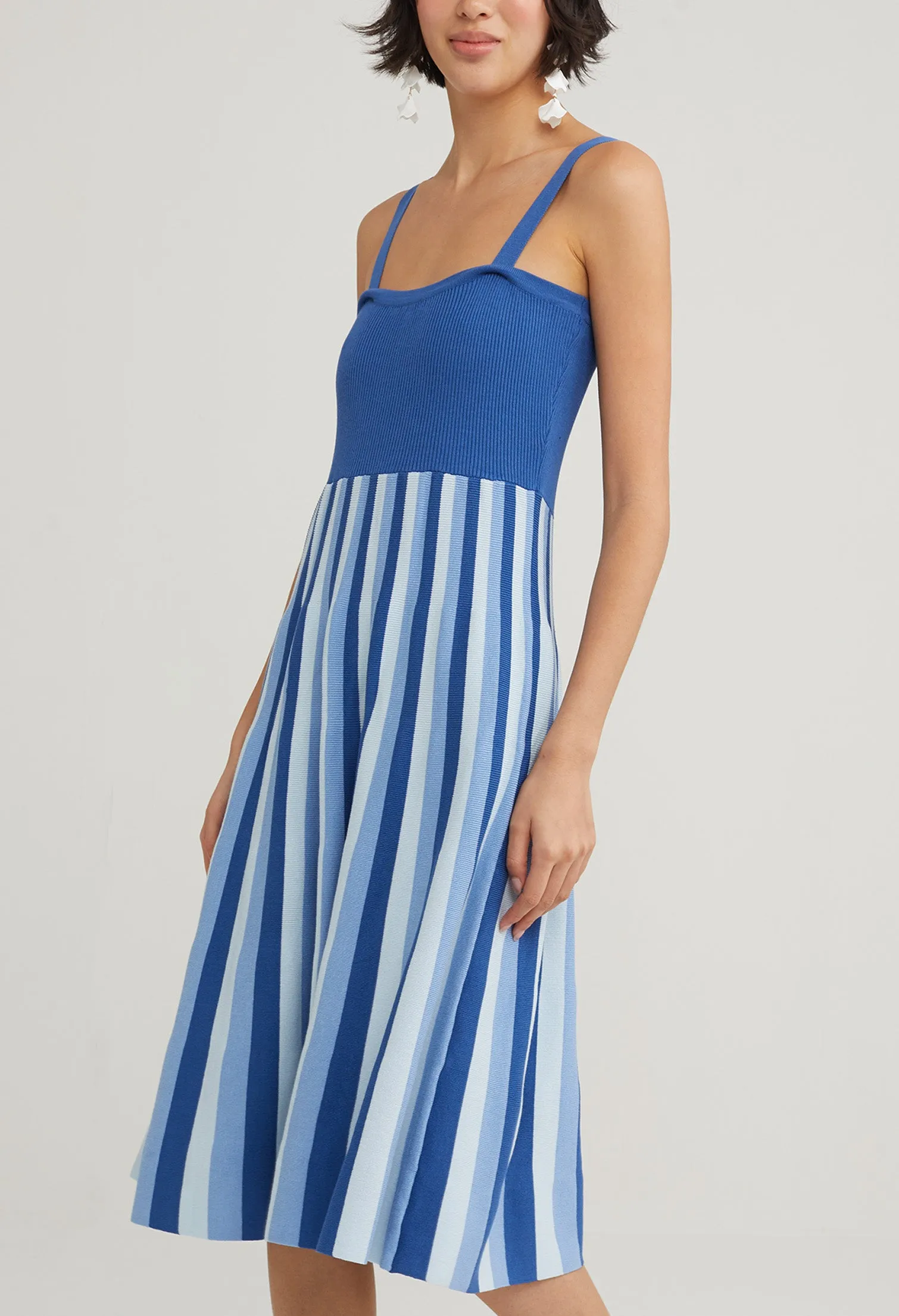 Knit Bodice Pleated Dress