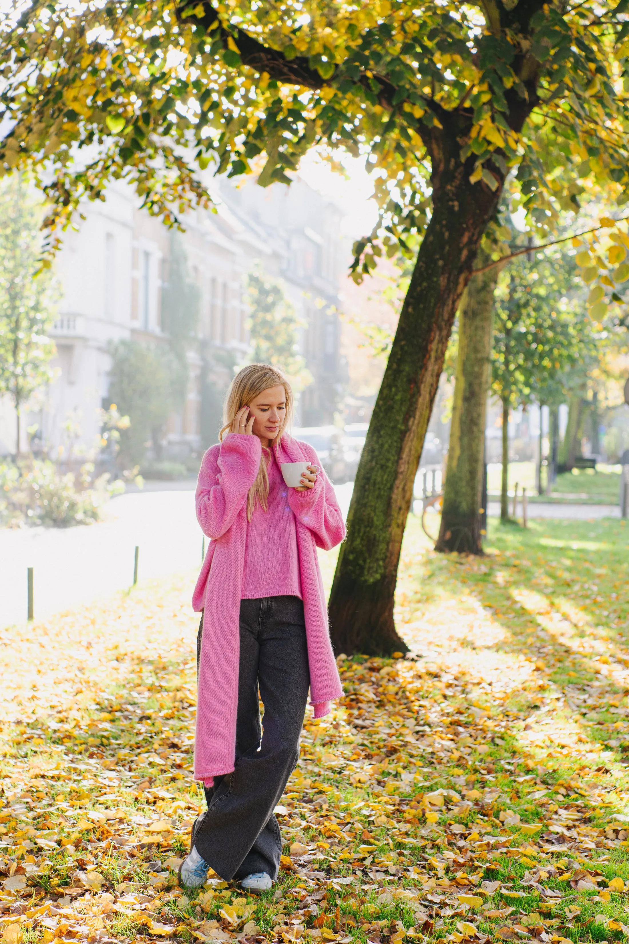 LAST ONE - Wooly Knit Scarf - Bon Bon Pink