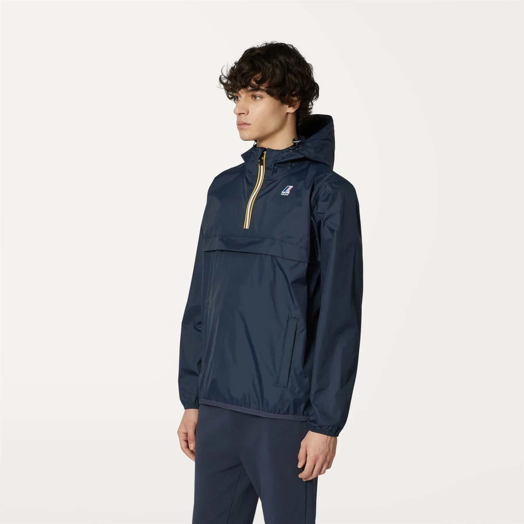 Leon - Packable Quarter Zip Rain Jacket in Blue Depht