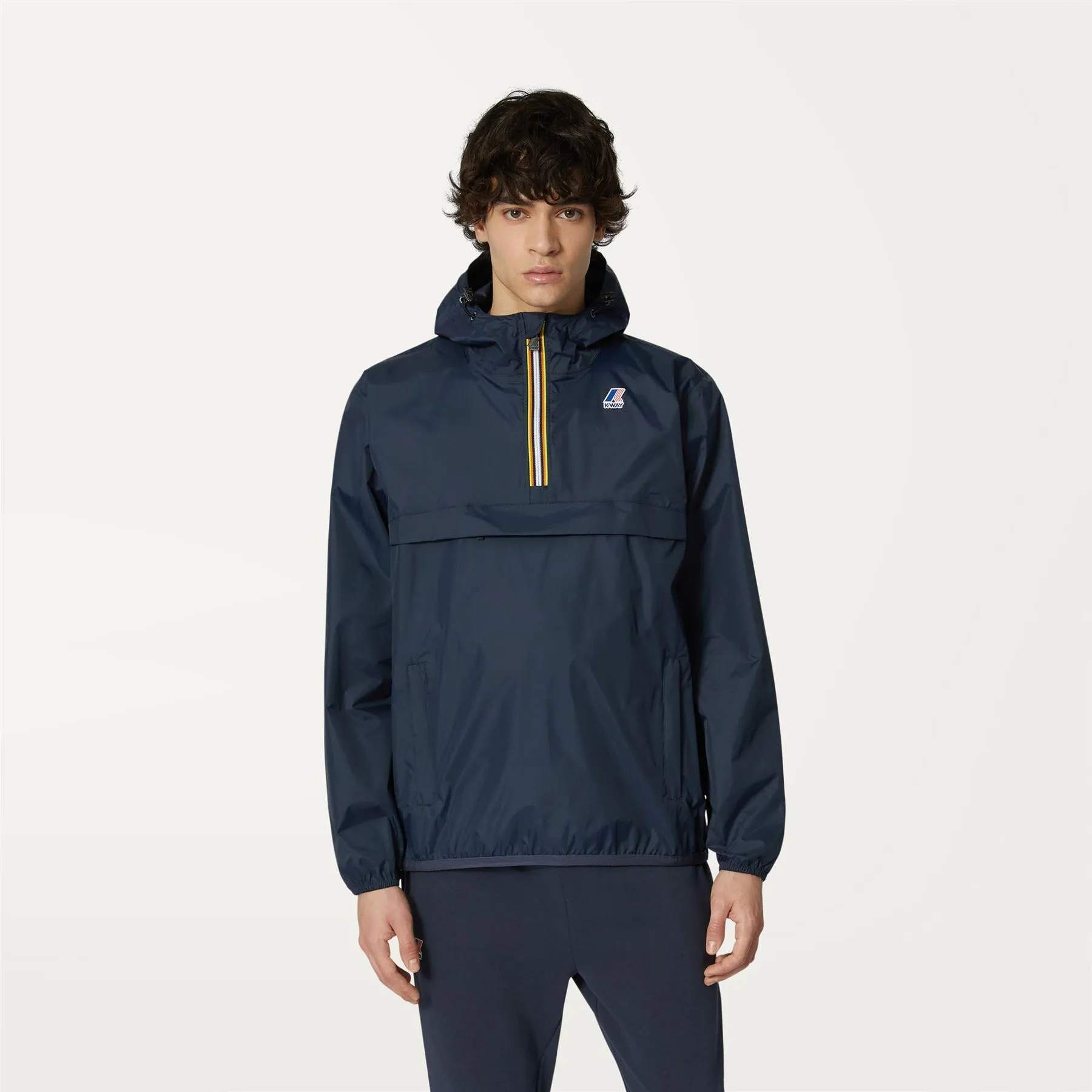 Leon - Packable Quarter Zip Rain Jacket in Blue Depht