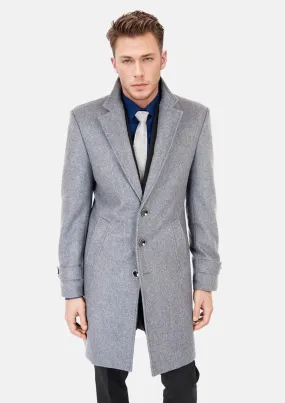 Light Grey Wool Classic Overcoat