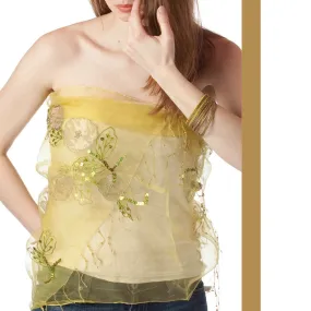 Lotus Leaf Yellow Silk Scarf