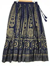 Lovely Navy Blue Color Rayon Skirt For Women