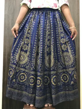 Lovely Navy Blue Color Rayon Skirt For Women