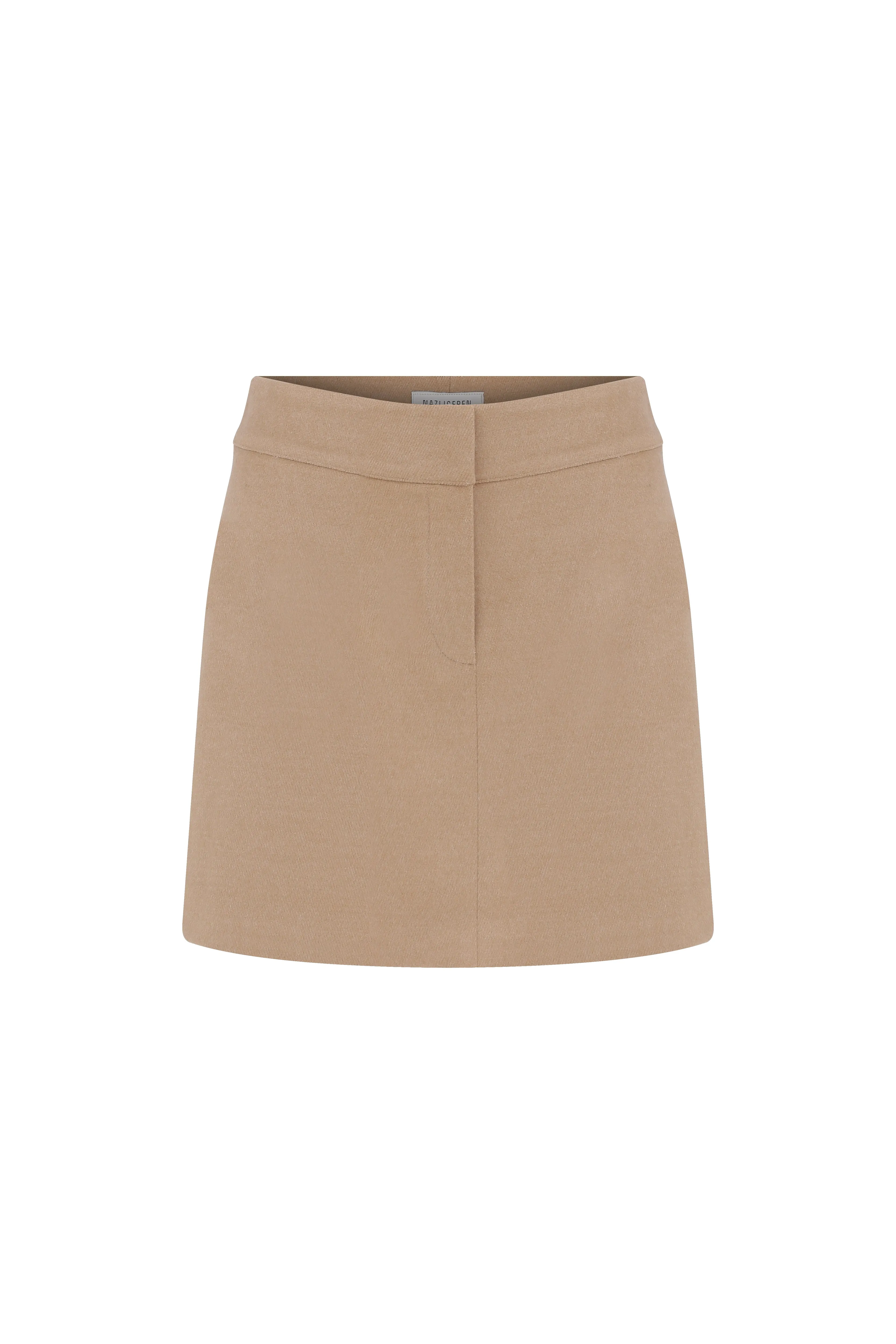 Marde Wool Mini Skirt in Beige