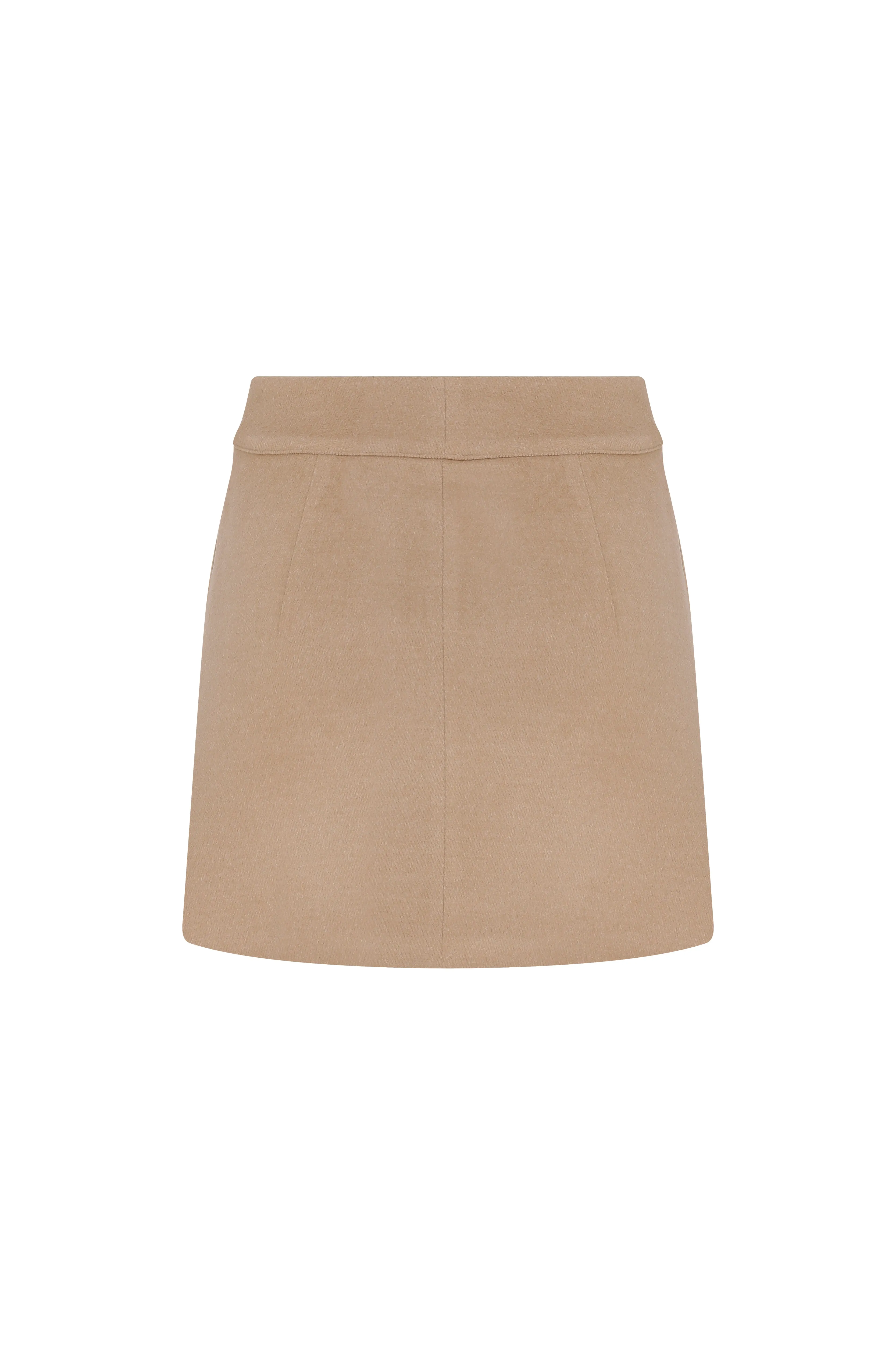 Marde Wool Mini Skirt in Beige