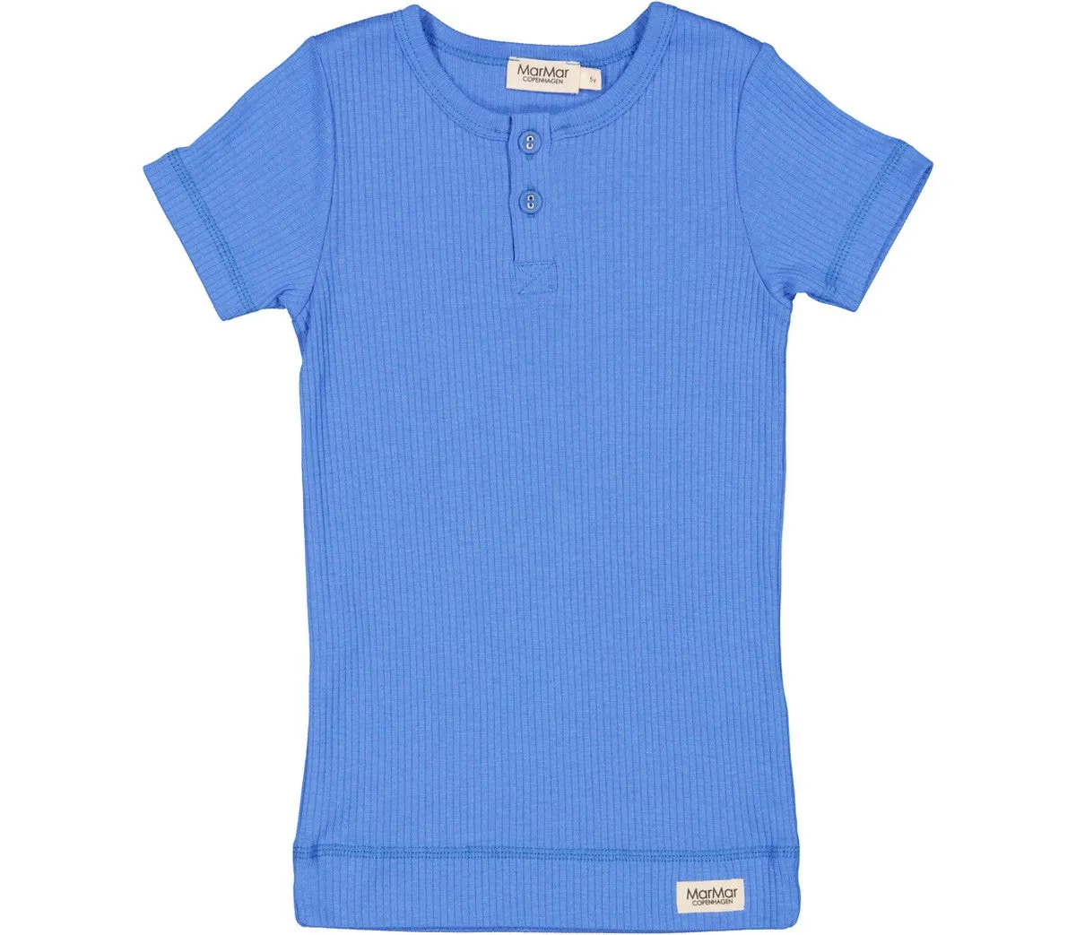 MARMAR VIVID BLUE SHORT SLEEVE HENLEY T-SHIRT