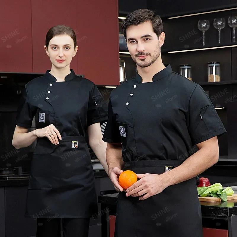 MC - Men’s Chef Uniform | Short and Long Sleeves Breathable Kitchen Coat, Bakery Shirt, Chef Jacket, and Apron for Restaurant Professionals