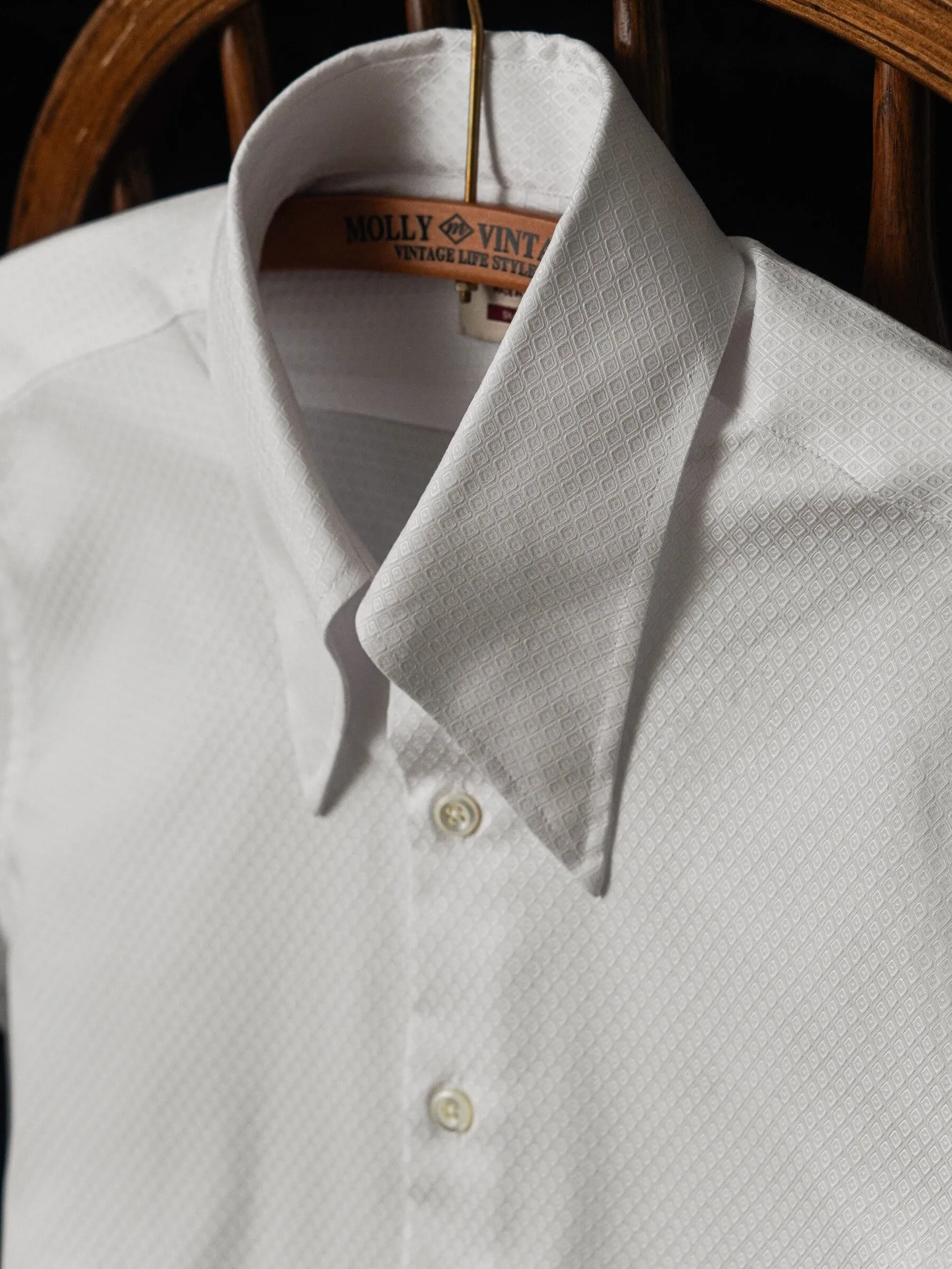 Men's Jacquard Spear Collar Shirt