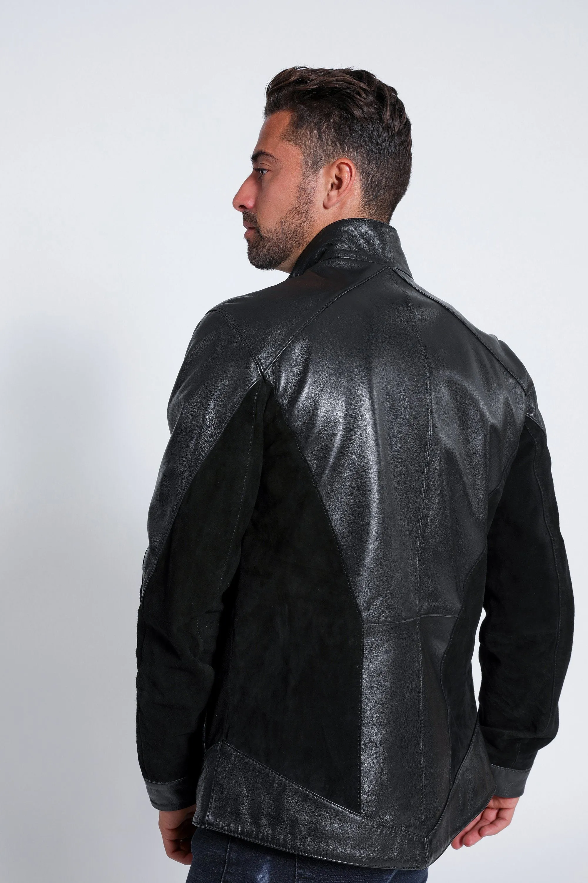 Men's Liam Dual Panel Leather Suede Jacket