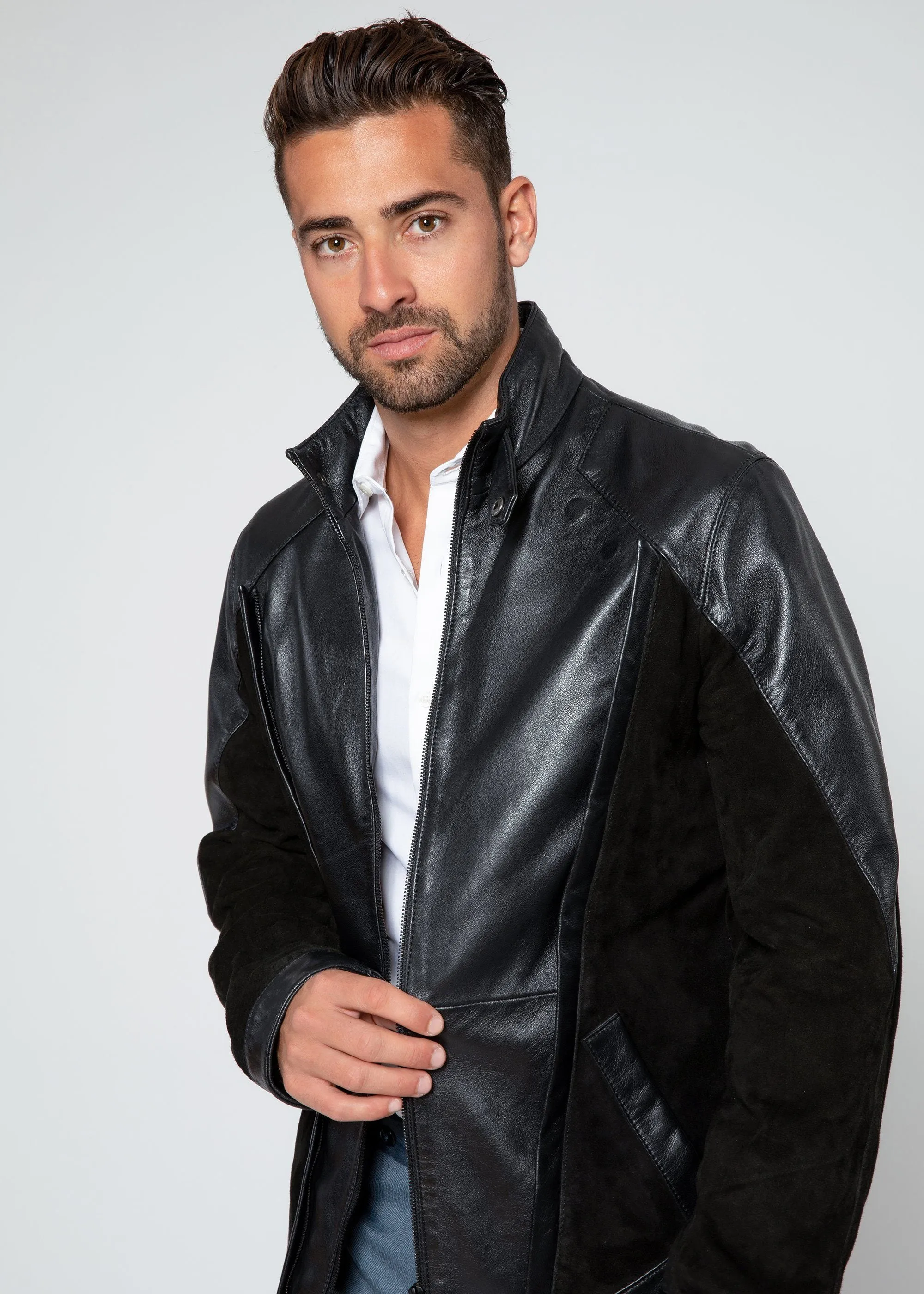 Men's Liam Dual Panel Leather Suede Jacket